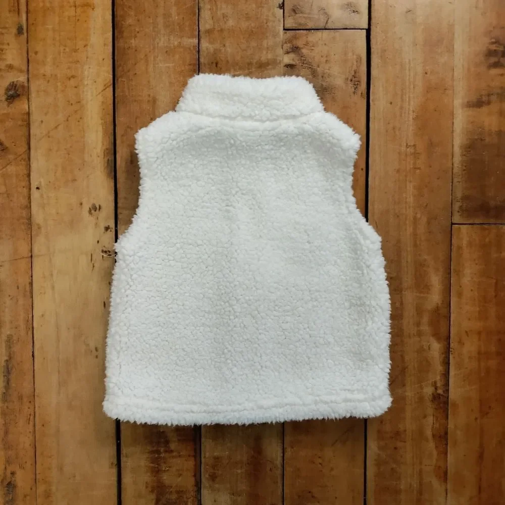 Carters sherpa vest size 6 months white baby girl winter spring neutral easter